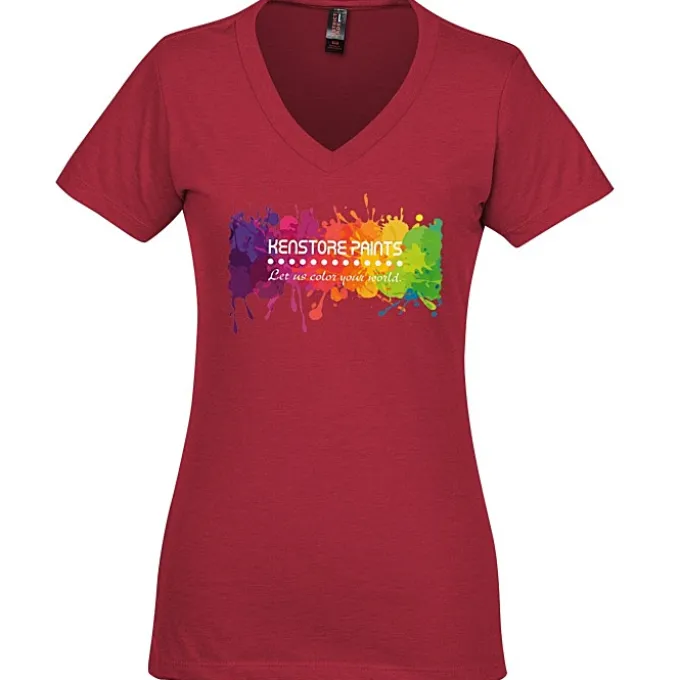 District Perfect Blend V-Neck T-Shirt - Ladies' - Full Color