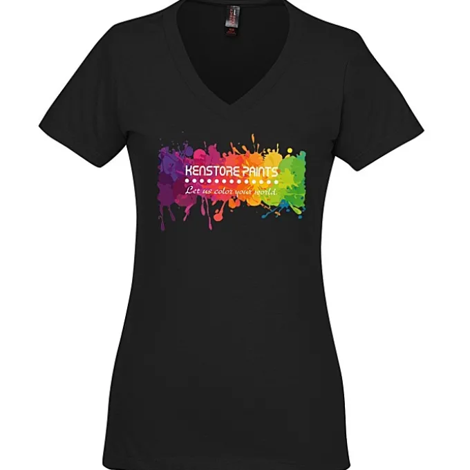 District Perfect Blend V-Neck T-Shirt - Ladies' - Full Color