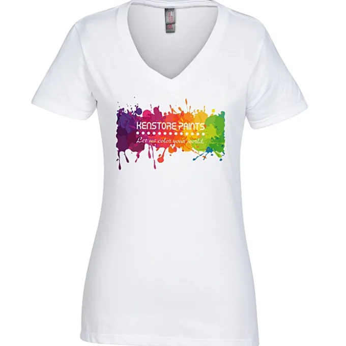 District Perfect Blend V-Neck T-Shirt - Ladies' - Full Color
