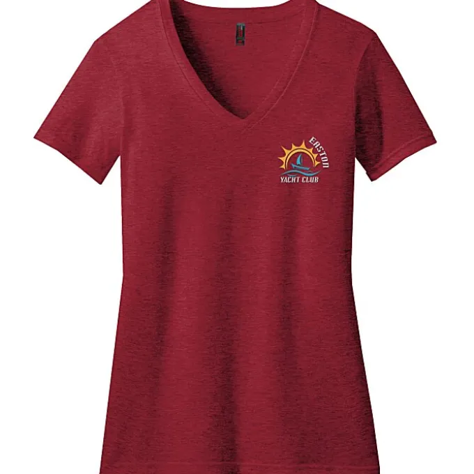 District Perfect Blend V-Neck T-Shirt - Ladies' - Embroidered