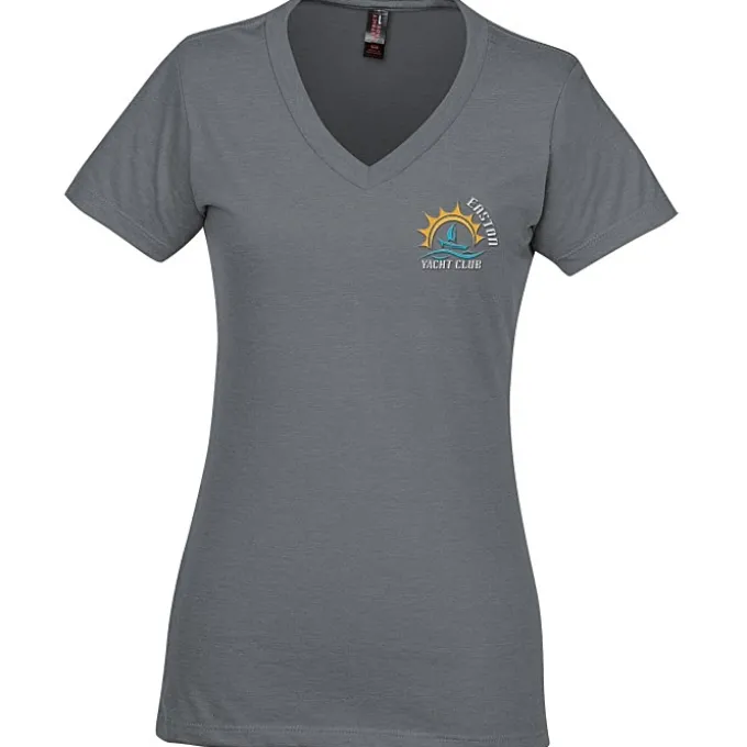 District Perfect Blend V-Neck T-Shirt - Ladies' - Embroidered
