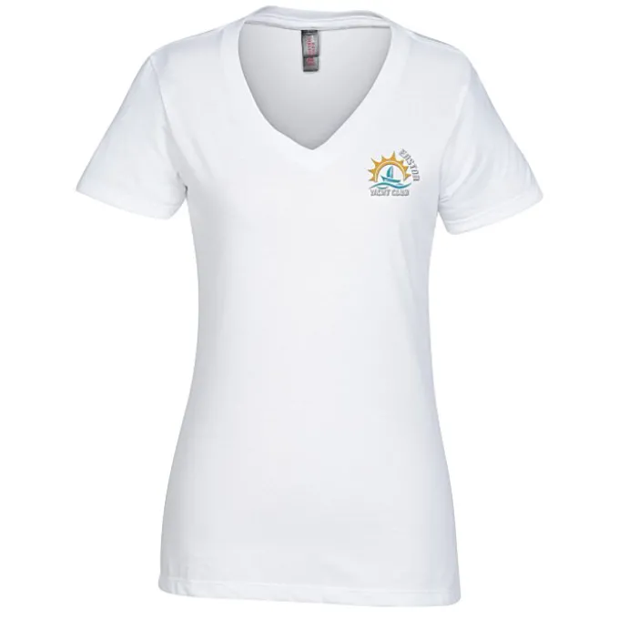 District Perfect Blend V-Neck T-Shirt - Ladies' - Embroidered