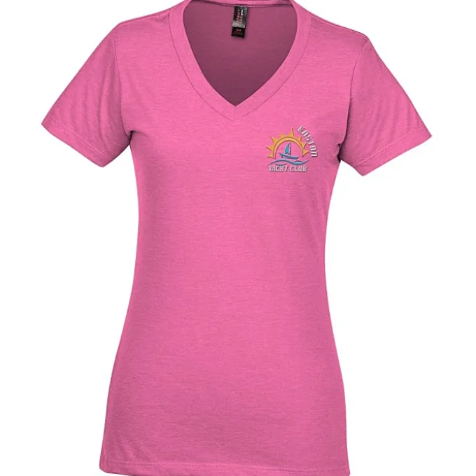 District Perfect Blend V-Neck T-Shirt - Ladies' - Embroidered
