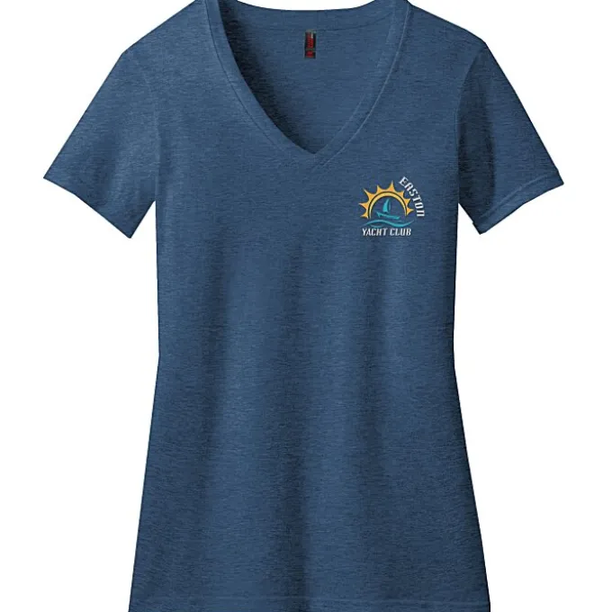 District Perfect Blend V-Neck T-Shirt - Ladies' - Embroidered