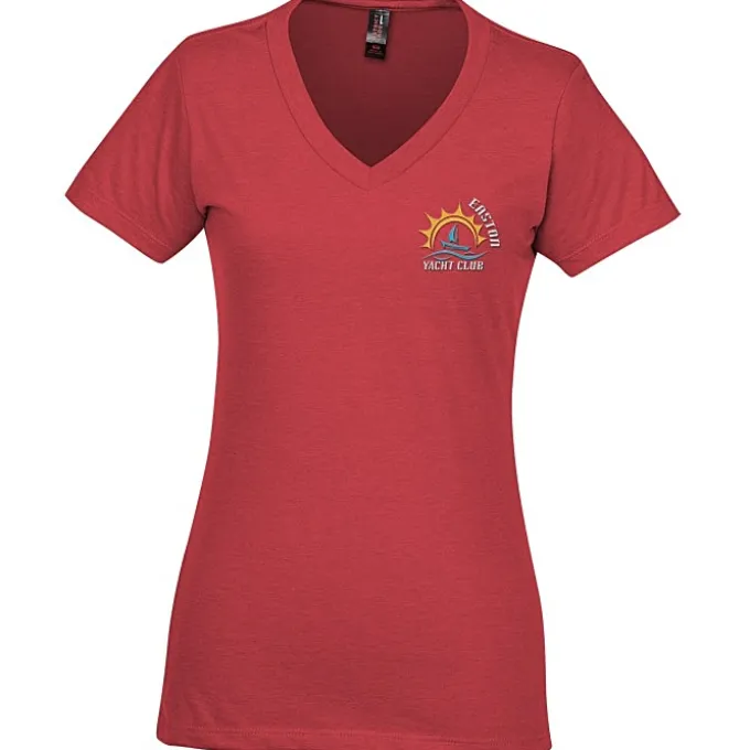 District Perfect Blend V-Neck T-Shirt - Ladies' - Embroidered