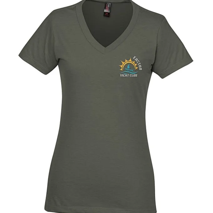 District Perfect Blend V-Neck T-Shirt - Ladies' - Embroidered