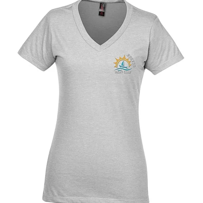 District Perfect Blend V-Neck T-Shirt - Ladies' - Embroidered
