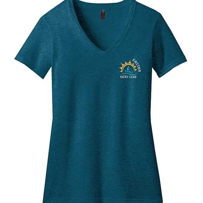 District Perfect Blend V-Neck T-Shirt - Ladies' - Embroidered