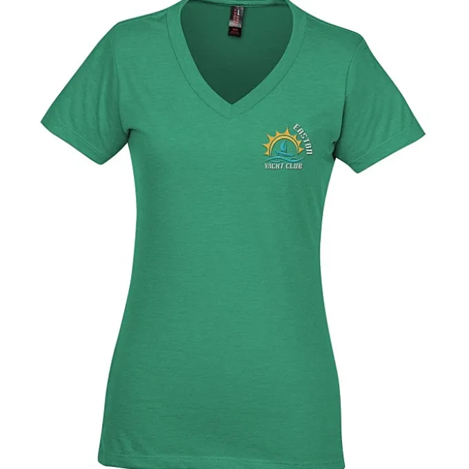 District Perfect Blend V-Neck T-Shirt - Ladies' - Embroidered