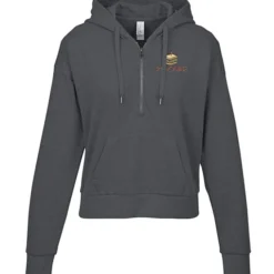 District Perfect Tri Iconic Fleece 1/2-Zip Pullover Hoodie - Ladies' - Embroidered