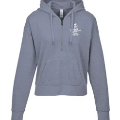 District Perfect Tri Iconic Fleece 1/2-Zip Pullover Hoodie - Ladies' - Screen