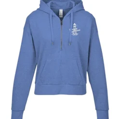 District Perfect Tri Iconic Fleece 1/2-Zip Pullover Hoodie - Ladies' - Screen