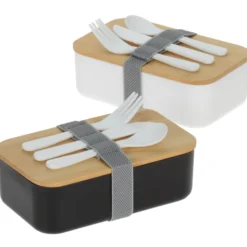 Divided Bento Box with Bamboo Lid Lunch Set