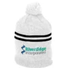 Double Stripe Pom Pom Beanie