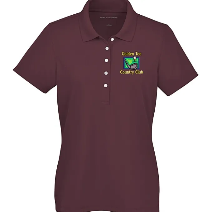Dry Zone Stain Release Mini Grid Polo - Ladies'