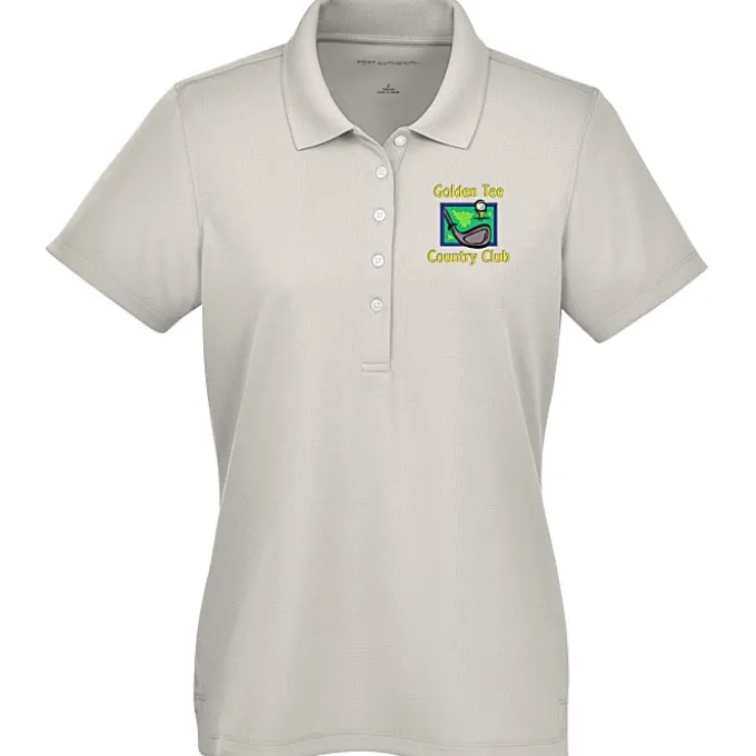 Dry Zone Stain Release Mini Grid Polo - Ladies'