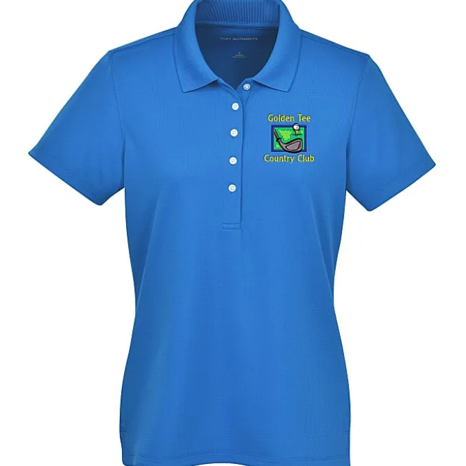 Dry Zone Stain Release Mini Grid Polo - Ladies'