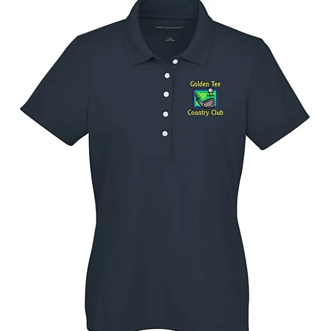 Dry Zone Stain Release Mini Grid Polo - Ladies'