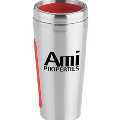 Dual Grip Travel Tumbler - 15 oz - Silver