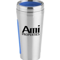 Dual Grip Travel Tumbler - 15 oz - Silver