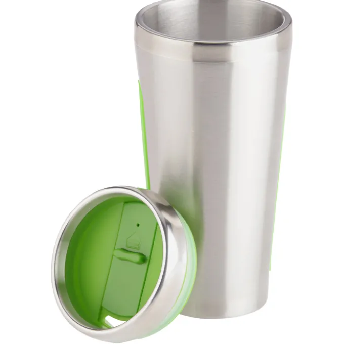 Dual Grip Travel Tumbler - 15 oz - Silver