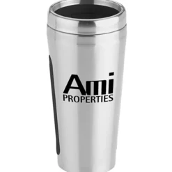 Dual Grip Travel Tumbler - 15 oz - Silver