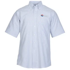 Easy Care Short Sleeve Stripe Oxford Shirt - Men's