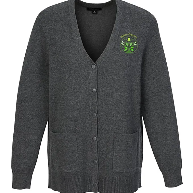 Easy Care Tri-Blend V-Neck Cardigan Sweater - Ladies'