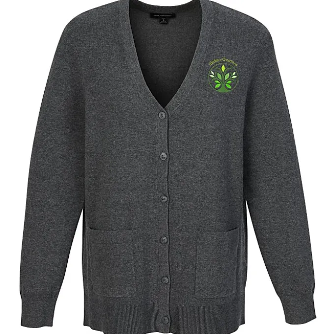 Easy Care Tri-Blend V-Neck Cardigan Sweater - Ladies'
