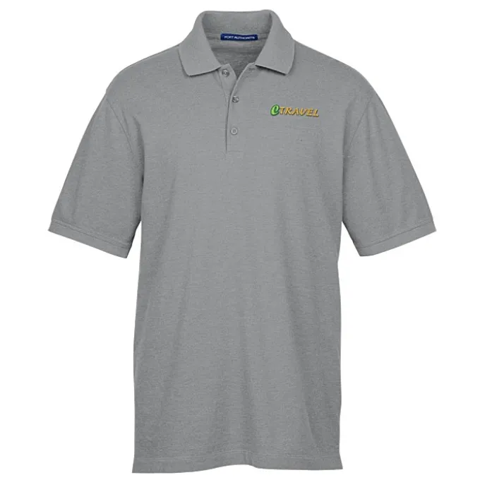 Easy Care Wrinkle Resist Cotton Pique Polo - Men's - Heather - 24 hr