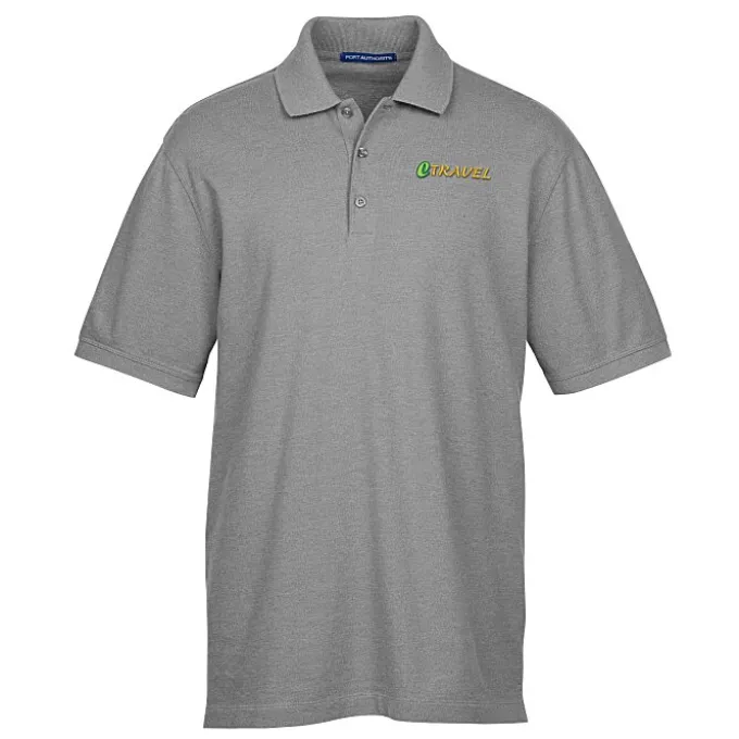 Easy Care Wrinkle Resist Cotton Pique Polo - Men's - Heather - 24 hr