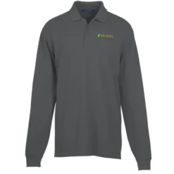 Easy Care Wrinkle Resist LS Cotton Pique Polo - Men's