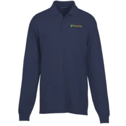 Easy Care Wrinkle Resist LS Cotton Pique Polo - Men's