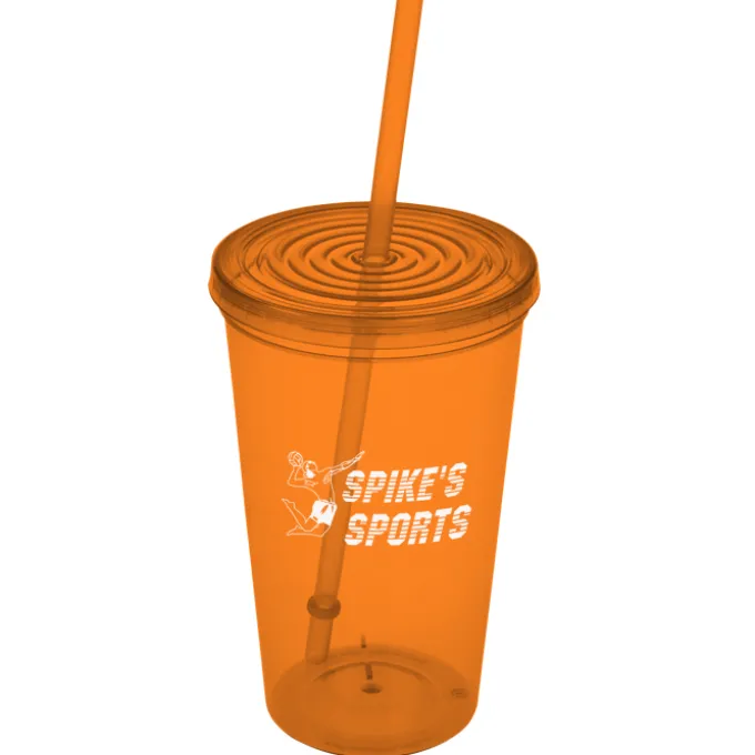 Economy Tumbler with Straw - 20 oz. - 24 hr