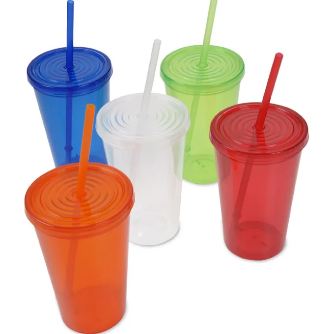 Economy Tumbler with Straw - 20 oz. - 24 hr