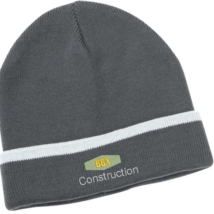 Edge Stripe Knit Cuff Beanie