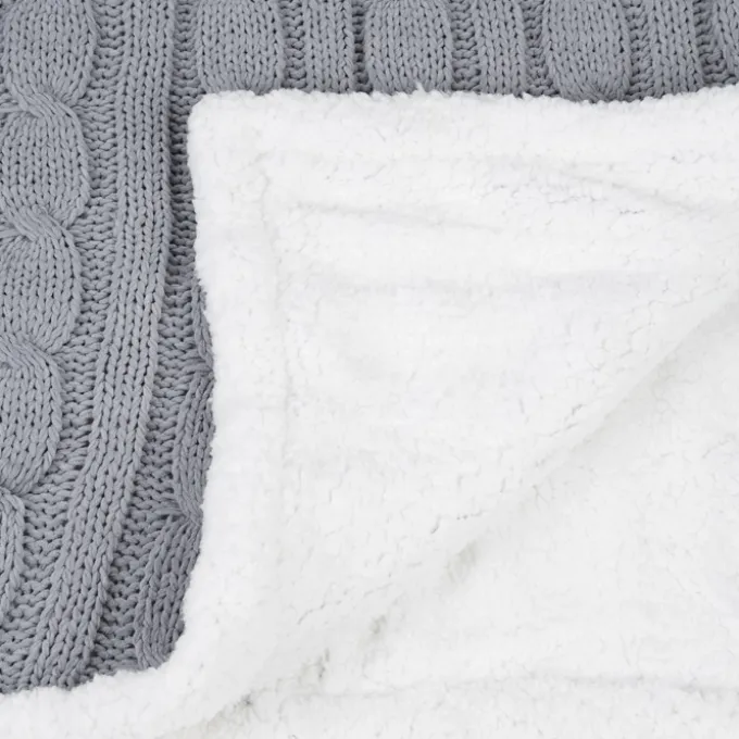 Elegant Cable Knit Chenille Throw