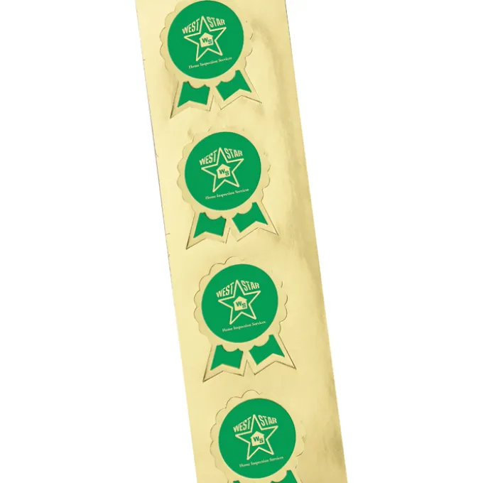 Embossed Seal by the Roll - Ribbon with Scallop Edge - 1 5/16 inches x 1 9/16 inches