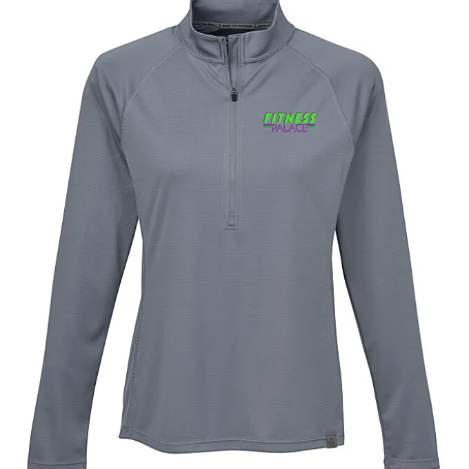 Evans Textured Double Knit 1/2-Zip Pullover - Ladies'
