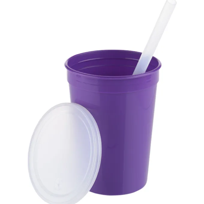 Event Stadium Cup with Lid & Straw - 12 oz
