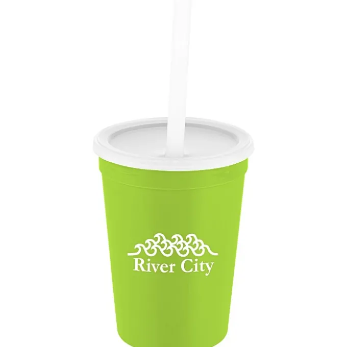 Event Stadium Cup with Lid & Straw - 12 oz