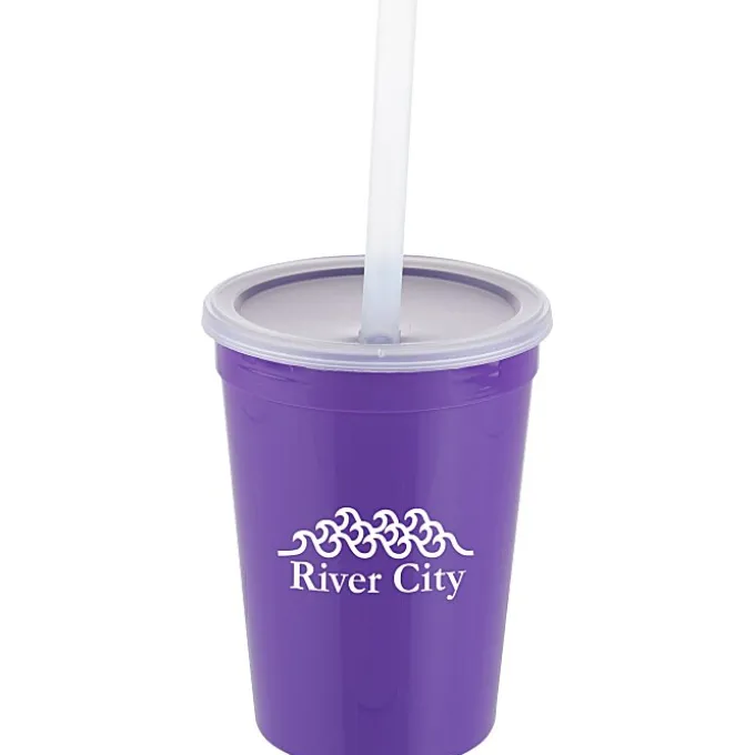 Event Stadium Cup with Lid & Straw - 12 oz