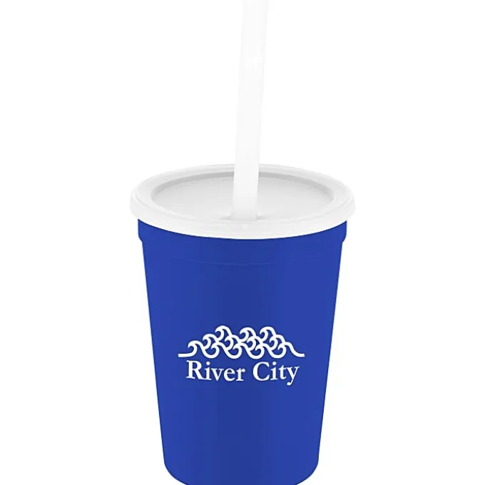 Event Stadium Cup with Lid & Straw - 12 oz