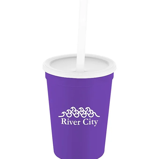 Event Stadium Cup with Lid & Straw - 12 oz