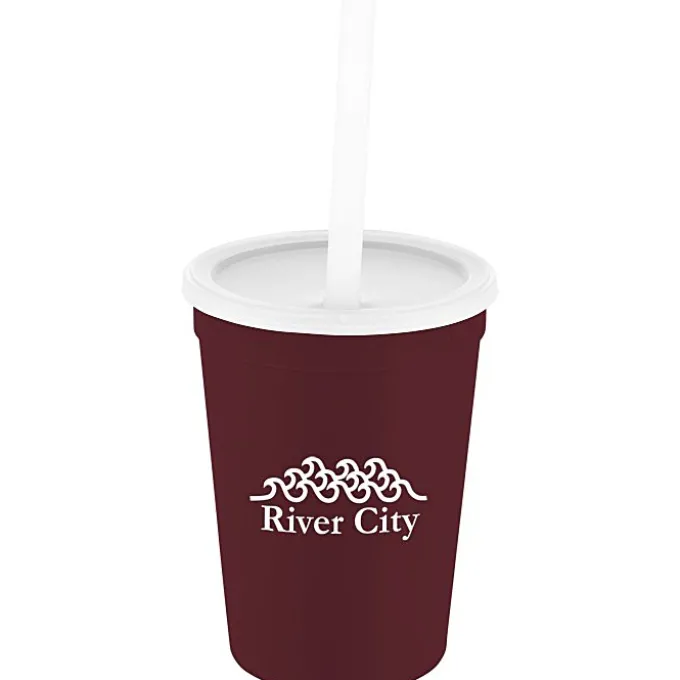 Event Stadium Cup with Lid & Straw - 12 oz