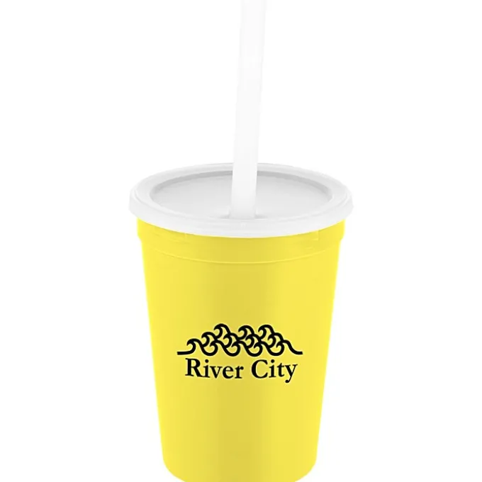 Event Stadium Cup with Lid & Straw - 12 oz
