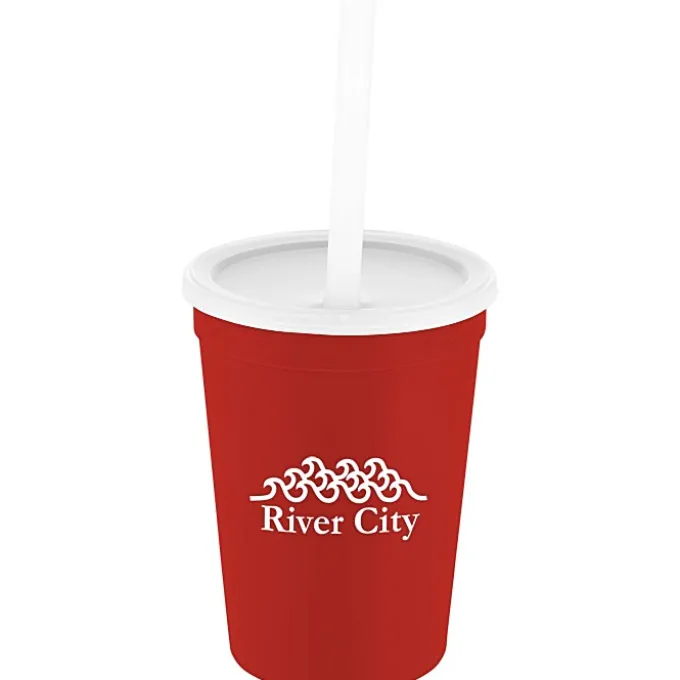 Event Stadium Cup with Lid & Straw - 12 oz