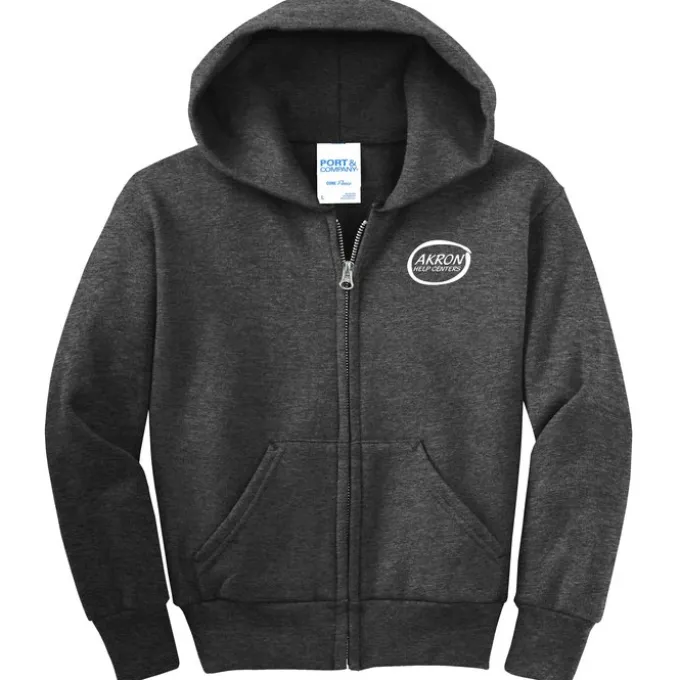 Fashion Full-Zip Hooded Sweatshirt – Youth – Screen