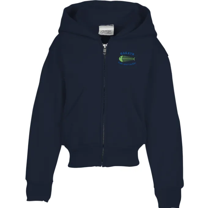 Fashion Full-Zip Hooded Sweatshirt – Youth – Embroidered