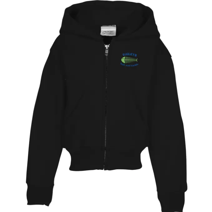 Fashion Full-Zip Hooded Sweatshirt – Youth – Embroidered